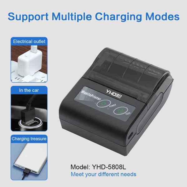 YHD 5808L Portable Bluetooth Thermal Printer 58mm - 1 Year warranty - Image 3